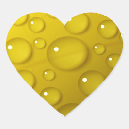 Adesivo Coração Fundo de Água Amarelo