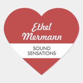 Adesivo Coração Fundo Vermelho VMA JBHS com Script Branco