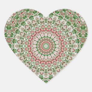 Adesivo Coração Funky Intrica Eclética Boho Hippie Xmas Mandala