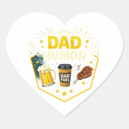 Adesivo Coração Funny Dad Humor Sticker – Cool Dad Joke Sticker