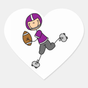 Adesivo Coração Futebol de Boneco Roxo