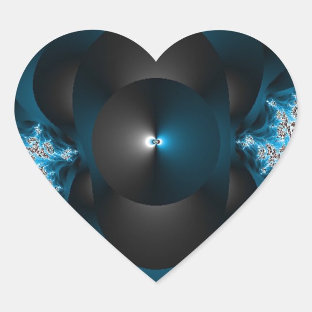 Adesivo Coração Galáxias de trovão e Relâmpagos (Frente)