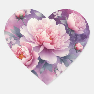 Adesivo Coração Galaxy Peony Heart Stickers