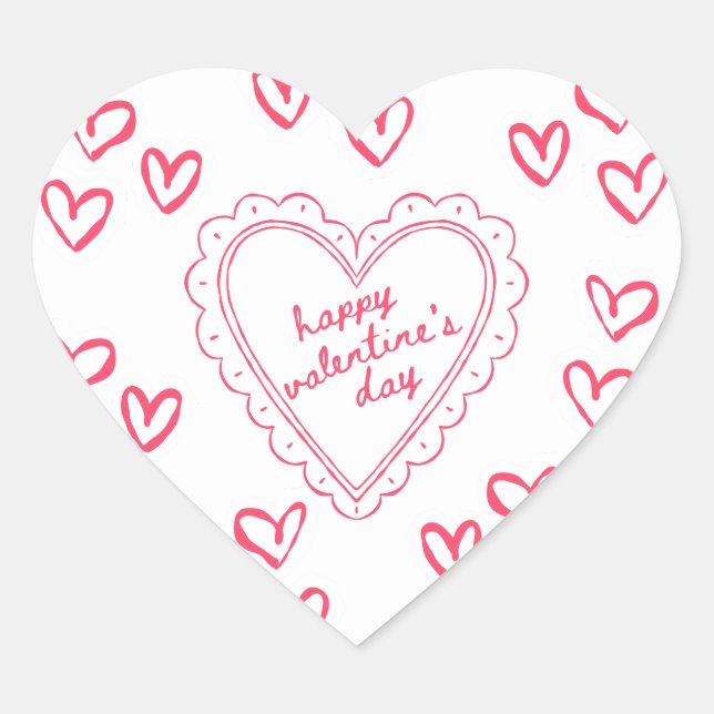 Adesivo Coração Galentine’s Day Valentine Girly Invitation (Frente)