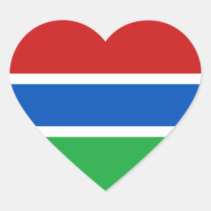 Adesivo Coração Gâmbia Flag Heart Sticker