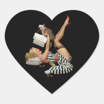 Garota pinup com cachorrinho Alberto vargas vintag