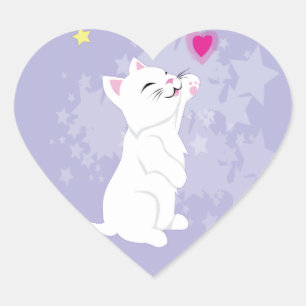 Adesivo Coração Gatinho Dia de os namorados