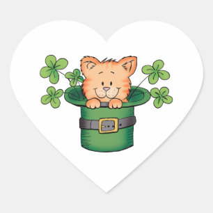 Adesivo Coração Gatinho do St. Patricks