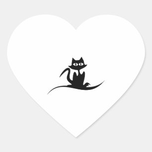 Adesivo Coração Gato de Halloween