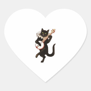 Adesivo Coração gato e banjo