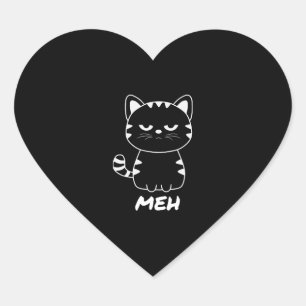 Adesivo Coração Gato Engraçado para Gatos