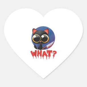 Adesivo Coração Gato Negra Mau de Kawaii assustador do Halloween c