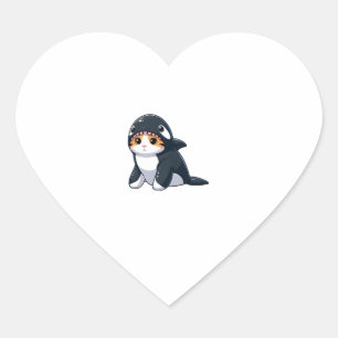 Adesivo Coração Gato no Figurino de Orca