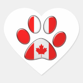 Adesivo Coração Gato patriótico canadense