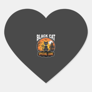 Adesivo Coração Gato Preto do Dia das Bruxas Casa Assombrada Proje