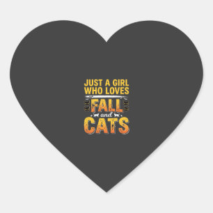 Adesivo Coração Gatos de Outono Design de Halloween para Meninas_1