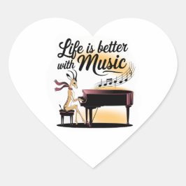 Adesivo Coração gazelle piano