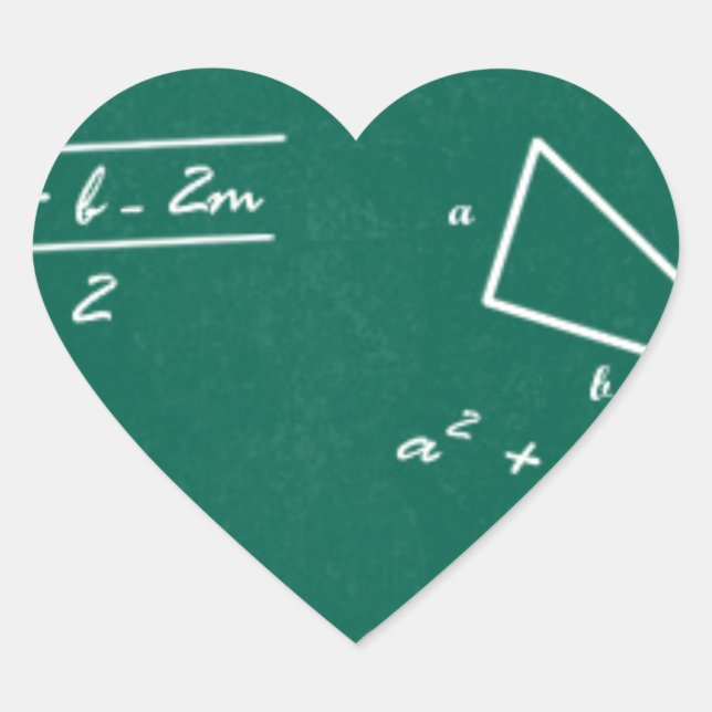 Adesivo Coração geek de álgebra professor de matemática (Frente)