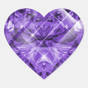 Adesivo Coração Gema Violeta, Roxa