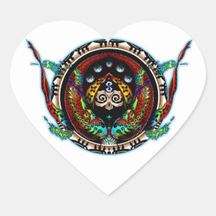 Adesivo Coração Gêmeas Dragões