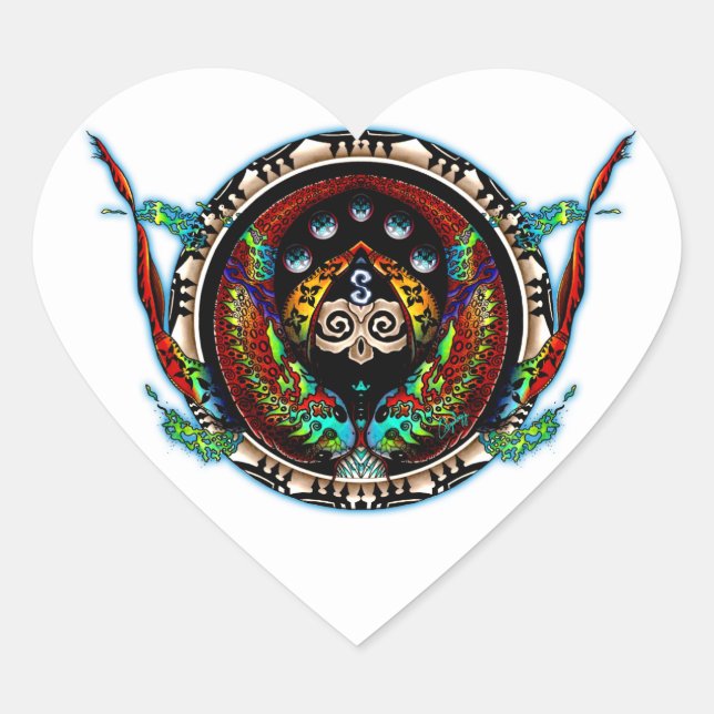 Adesivo Coração Gêmeas Dragões (Frente)