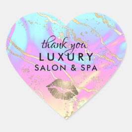 Adesivo Coração Gemstone Opal Holográfico Iridescente | Obrigado