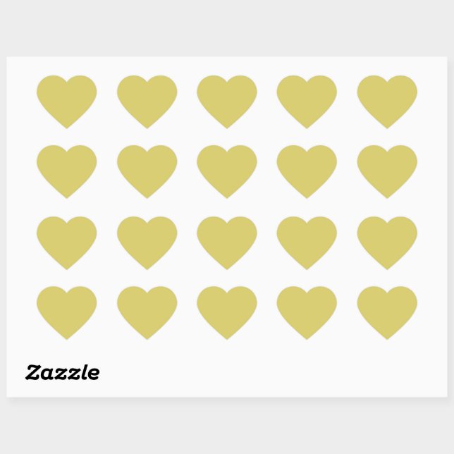 Adesivo Coração Gentle Warm Yellow Cute Heart Sticker (Folha)