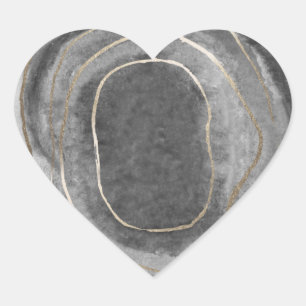 Adesivo Coração Geode Gemstone Agate Stickers