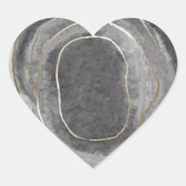Adesivo Coração Geode Gemstone Agate Stickers