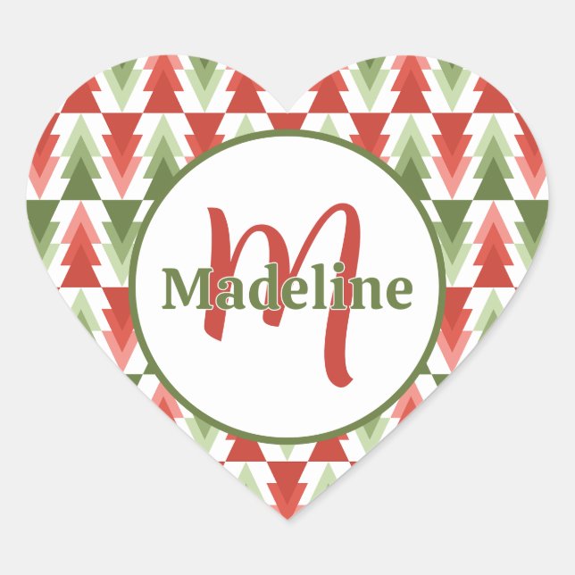 Adesivo Coração Geometric Christmas Tree Grove (Frente)