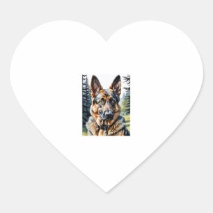 Adesivo Coração German shepherd Cão-Cão Portraente Cachorro-Cachor