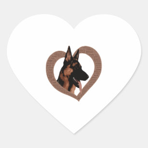 Adesivo Coração German shepherd com Arte de Palavras em Forma de C