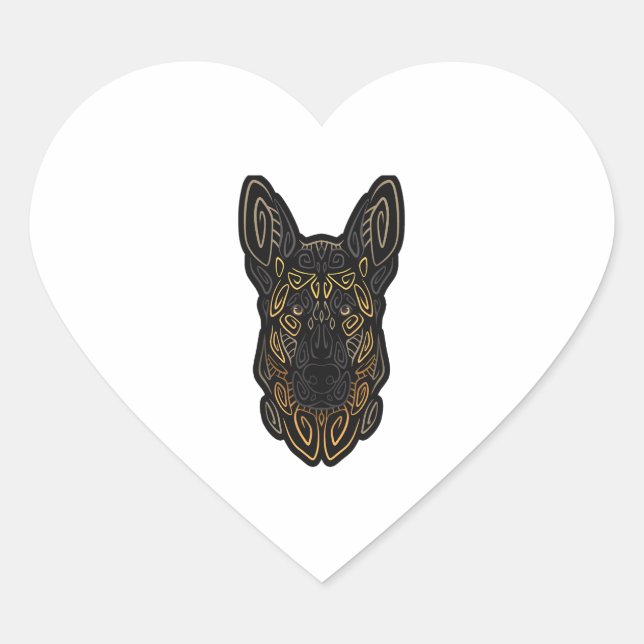 Adesivo Coração German shepherd Design german shepherd Dog O (Frente)