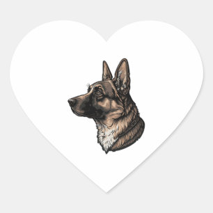 Adesivo Coração German shepherd majestoso