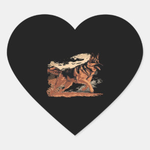 Adesivo Coração German shepherd, proprietário do German shepherd, 