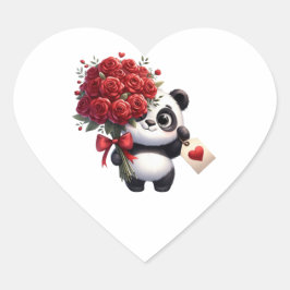 Adesivo Coração Gesto de Gratidão de Panda -