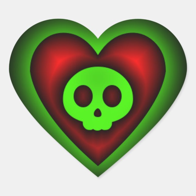 Adesivo Coração Ghost Skull Heart Sticker (Frente)