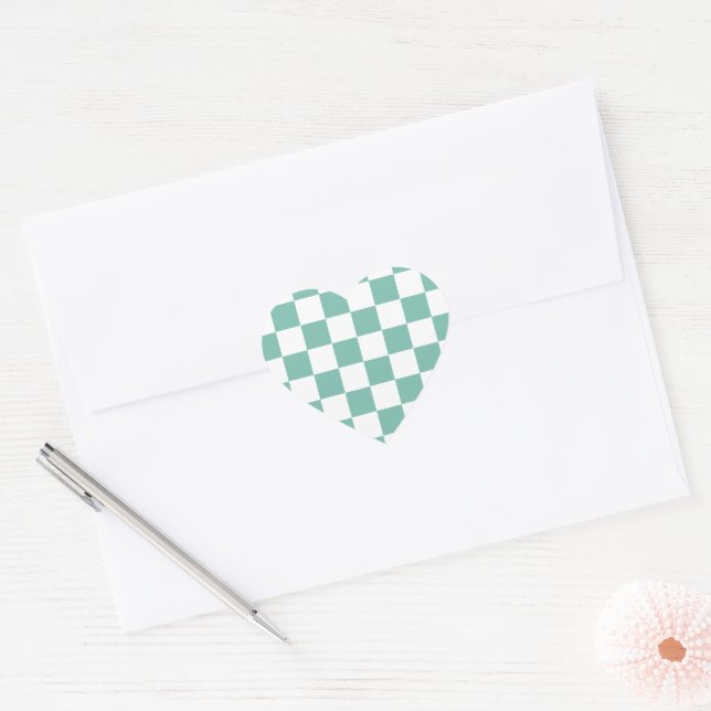 Adesivo Coração Gingham Pattern (Envelope)