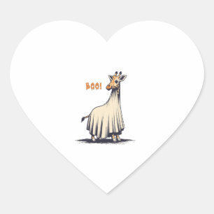 Adesivo Coração Girafa Bonita Boo Halloween Costume Zoo Lover Gira
