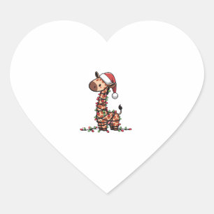 Adesivo Coração Girafa de Natal linda Girafa