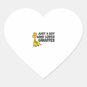 Adesivo Coração Girafa Engraçada Apenas Um Menino Que Ama Girafas