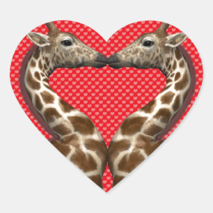 Adesivo Coração Girafas Apaixonadas