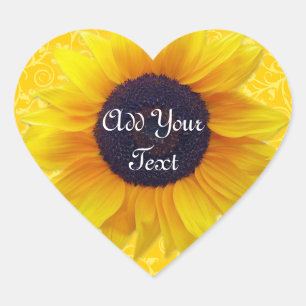 Adesivo Coração Girassol