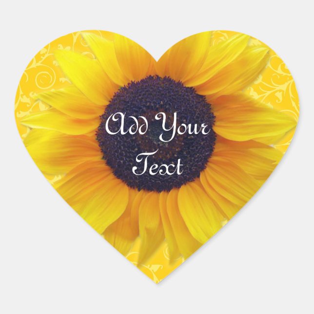 Adesivo Coração Girassol (Frente)