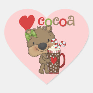 Adesivo Coração Girl Bear Cocoa Love