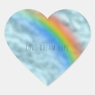 Adesivo Coração Girly Glam Aqua Rainbow