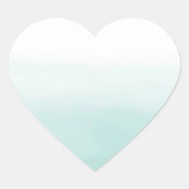 Adesivo Coração Girly Mint Ombre Watercolor