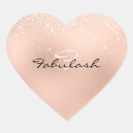 Adesivo Coração Girly Monogramt Rosa Doce 16º