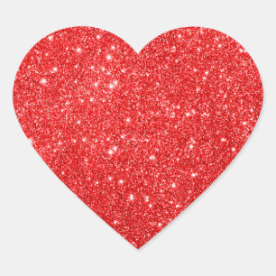 Adesivo Coração Girly Red Glitter