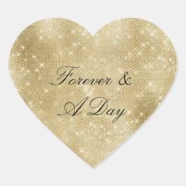 Adesivo Coração Glam Champagne Dourado Diamantes Glitzy